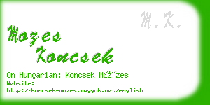 mozes koncsek business card